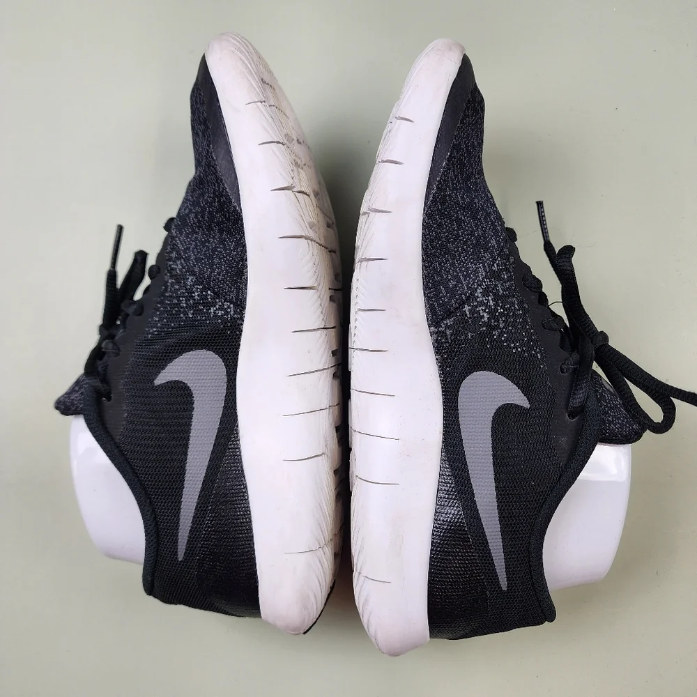 Nike Black and Gray Knit Trainer Sneakers Flex Contact Chunky 5Y - Picture 5 of 9